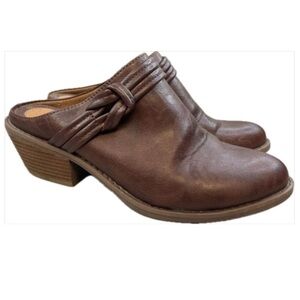 Eurosoft by Sofft Brown and Tan Clogs / Mules with Block Heels